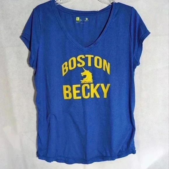 Boston Becky classic Blue T-shirt XL V-Neck Xersion - Picture 1 of 3